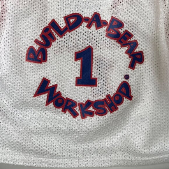 Build-A-Bear Y2K WNBA Outfit White Red Mesh Jersey Shorts Set For Plush Toys - Picture 8 of 9